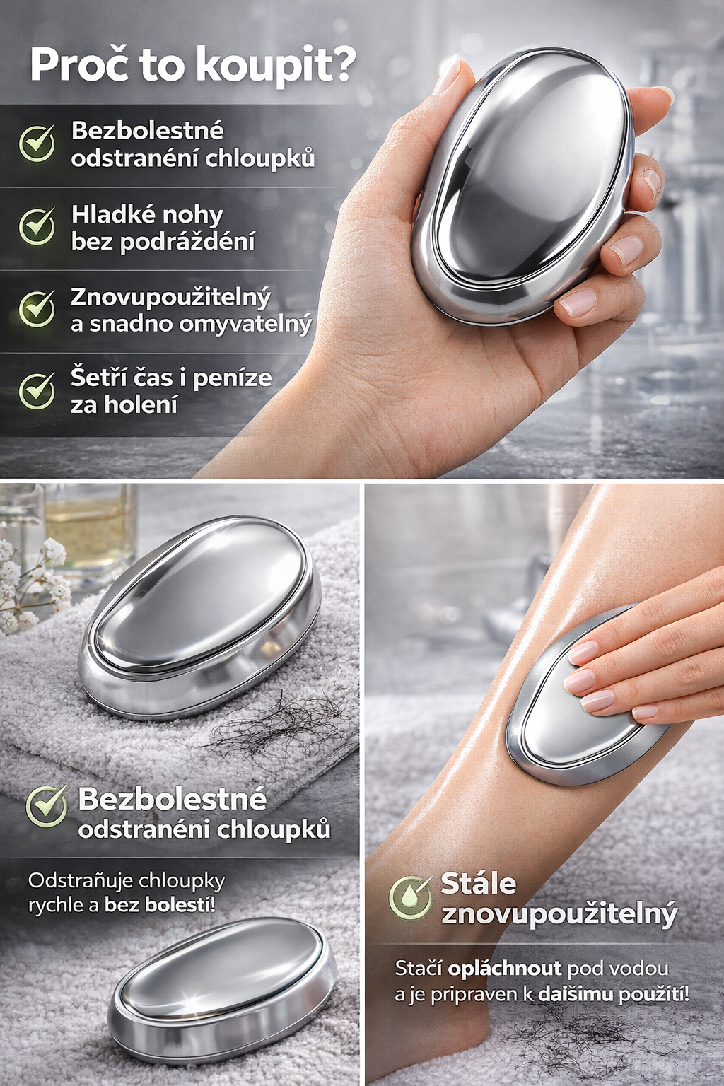 Painless crystal hair remover